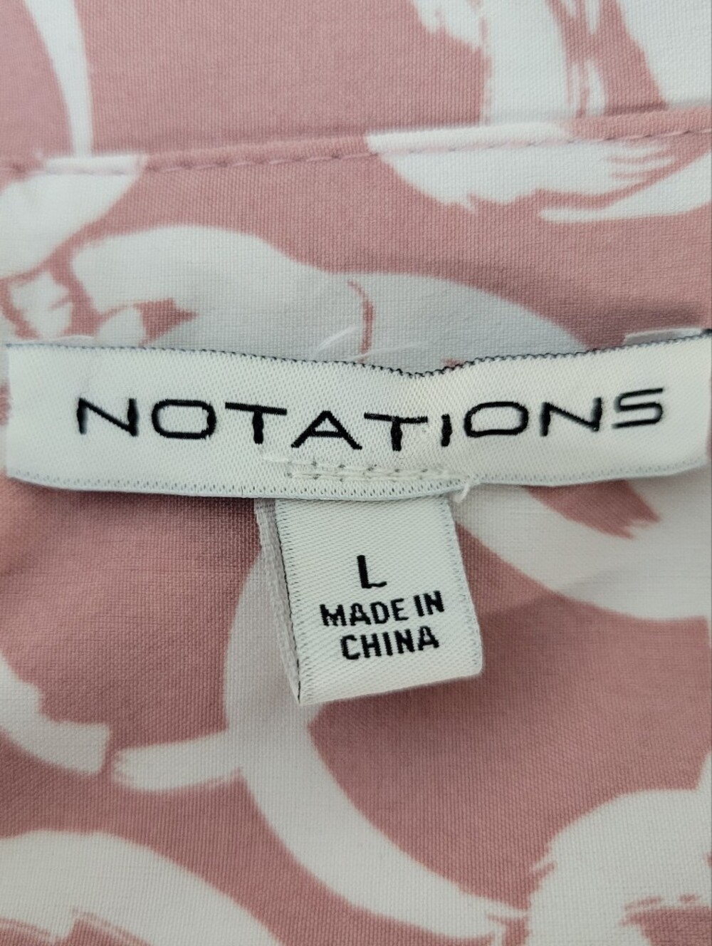 Notation Women Size L Pink and White Circle Print Button-Up Blouse - Picture 9 of 9